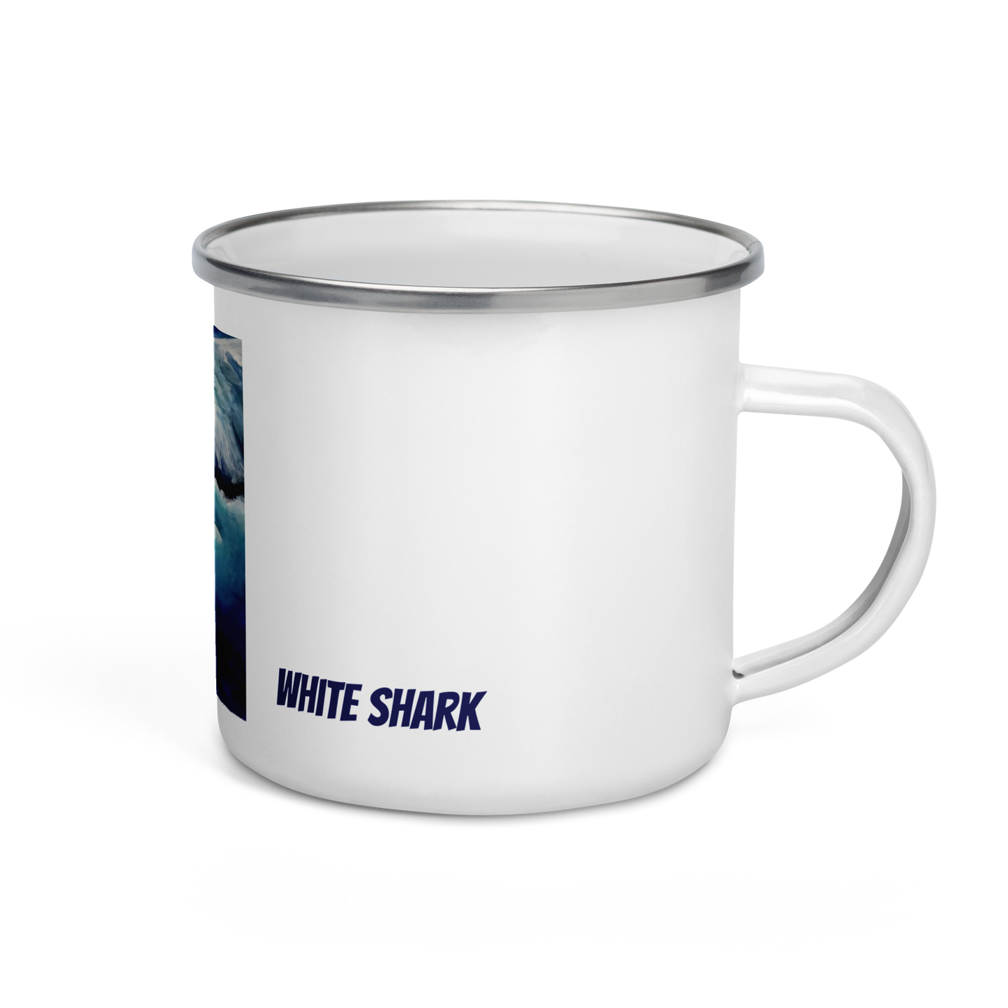 Enamel Mug White Shark